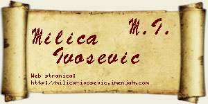 Milica Ivošević vizit kartica